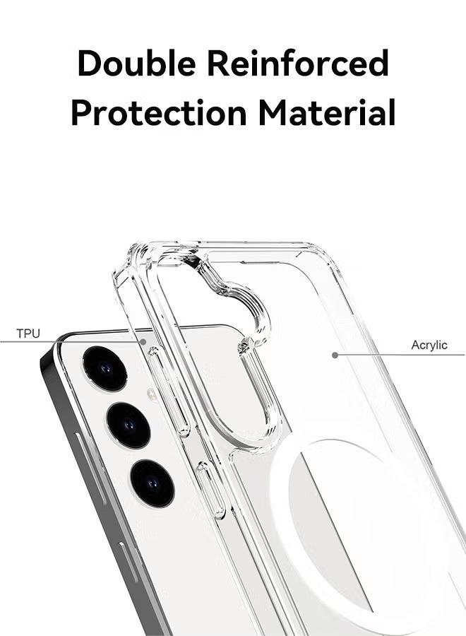 Tersely Case for Samsung Galaxy S25 FE 5G 2025, Magnetic Cover Compatible with MagSafe, Hard Back Slim Shockproof Bumper, Support Wireless Charging - Image 3